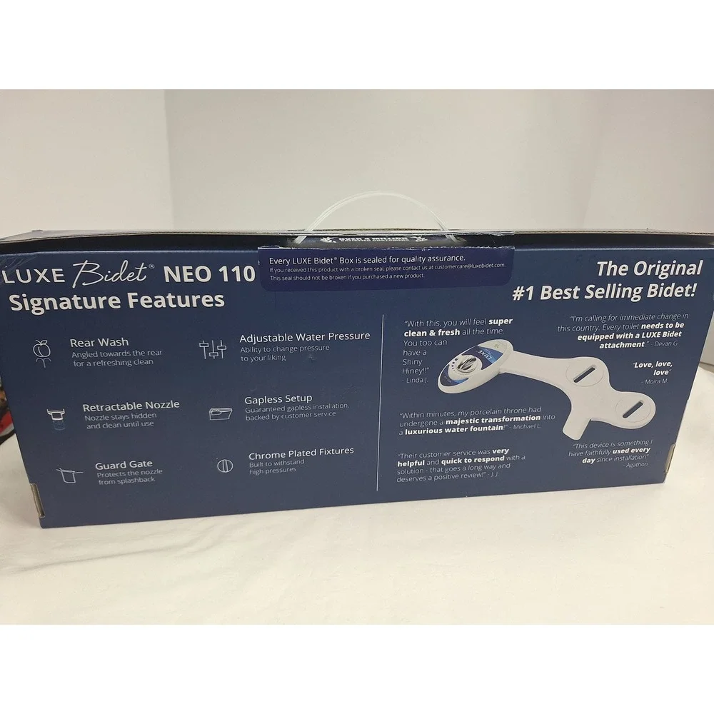 LUXE Bidet NEO 110 Blue Non-Electric Bidet Toilet Attachment Retractable Nozzle